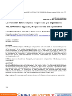 La Evaluación Del Desempeño, Los Procesos y La Organización: The Performance Appraisal, The Process and The Organization