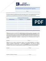 Formato de Medicamentos Que El Paciente Ingresa