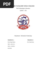 Guru Nanak Dev Engg College: Web Technologies Laboratory (LPCIT - 107)