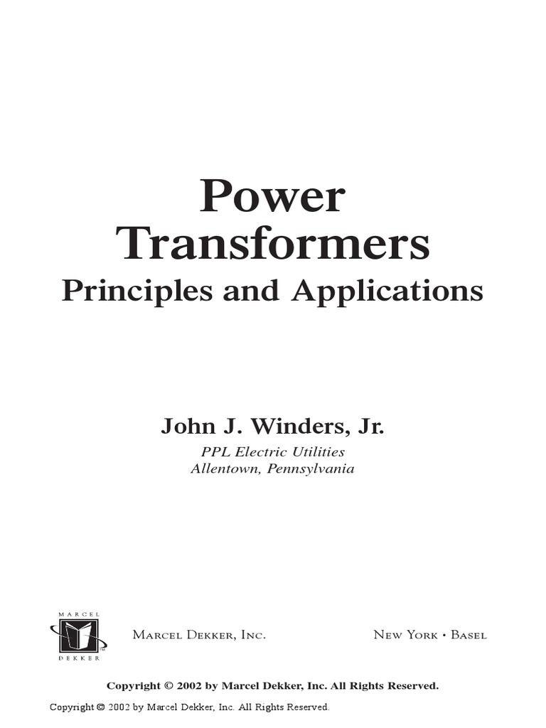 Power Transformers Principles and Application PDF Transformer