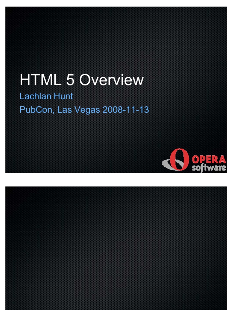 Html5 Overview | PDF