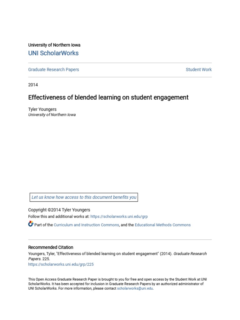 Effectiveness of Blended Learning On Student Engagement | PDF ...