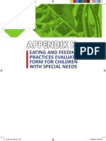 Appendix H Appendix H: Eating and Feeding Practices Evaluation Form For Children With Special Needs