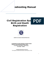 Troubleshooting Manual: Civil Registration System Birth and Death Registration