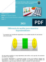 Dif Medias para Muestras Dependientes