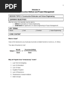 CVENG 423 - Module 4 - Construction Estimates and Values Engineering