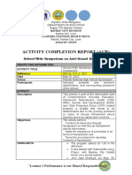 Activity Completion Report (Acr) : School-Wide Symposium On Anti-Sexual Harassment