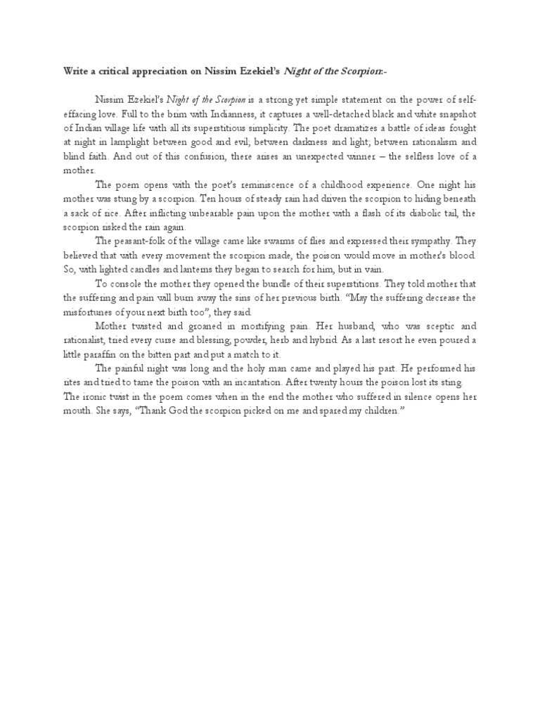night of the scorpion essay pdf