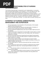 Duties and Responsibilities of Nursing Superintendent