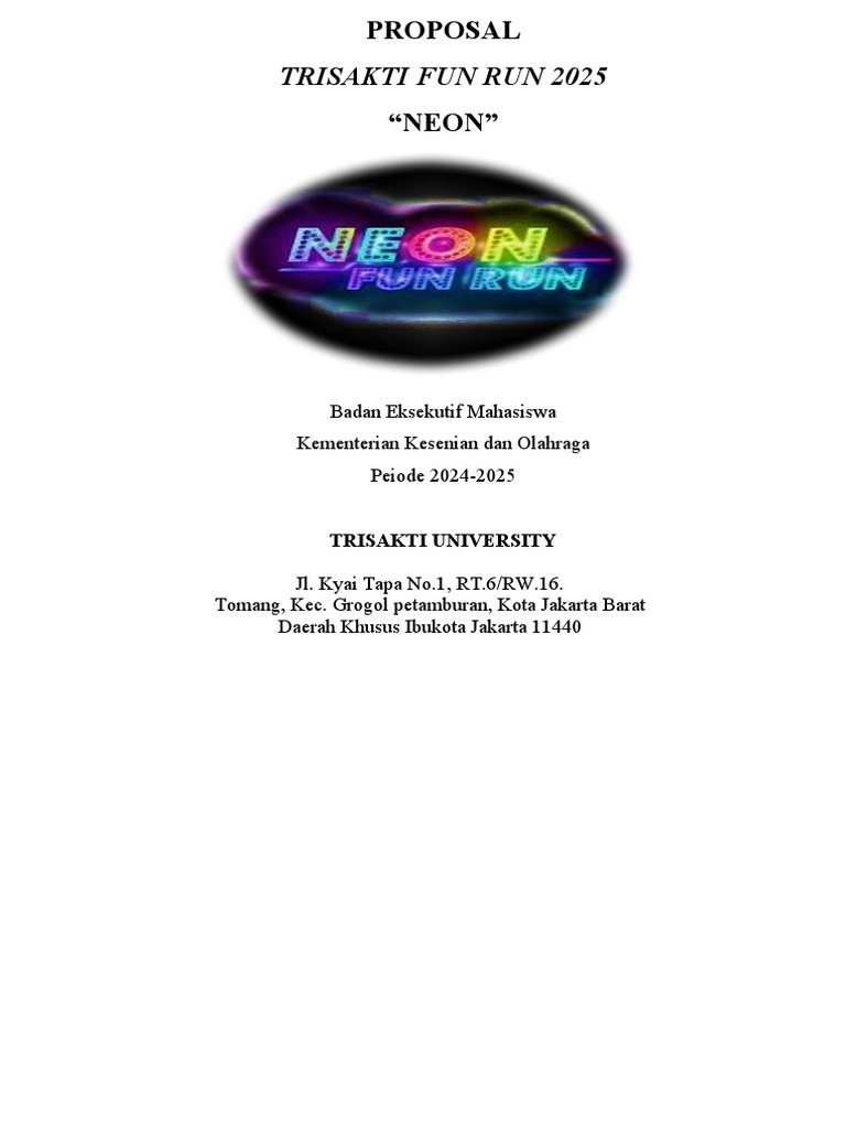 Proposal Trisakti Fun Run 2025 | PDF