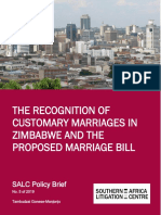 Recognizing Customary Marriages and Proposed Marriage Law Reforms