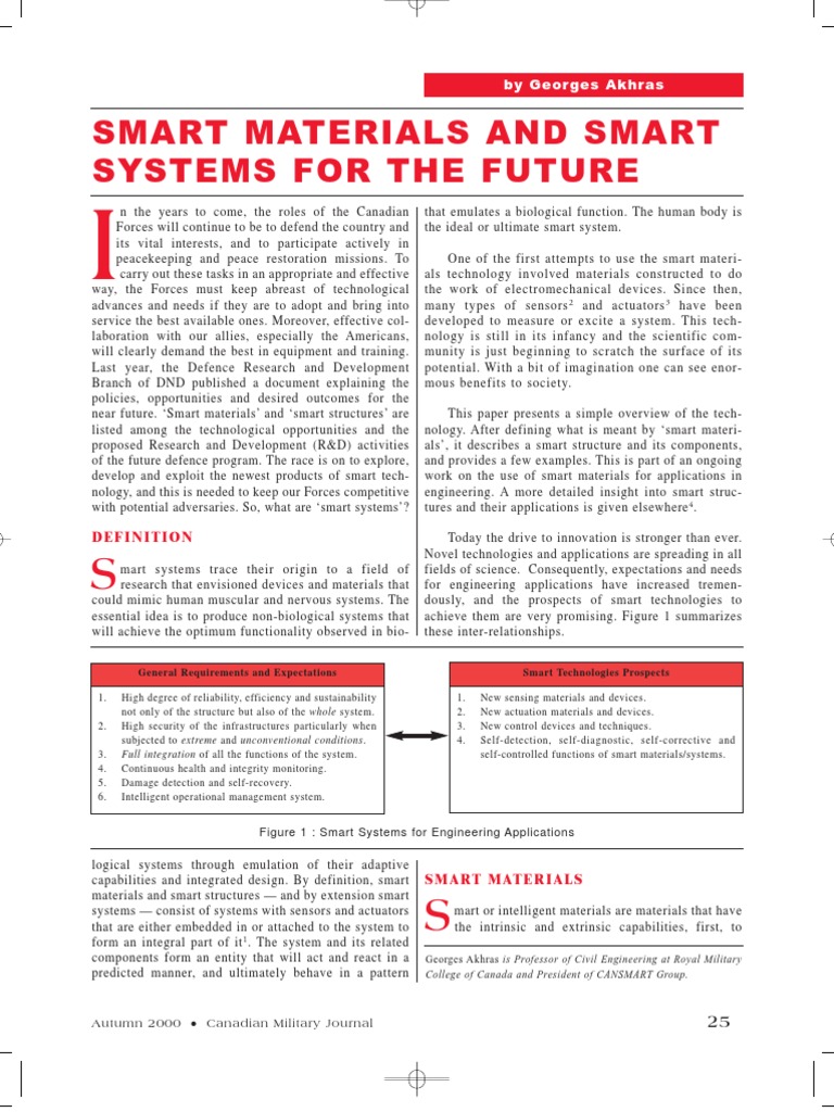 Smart Materials and Smart Systems For The Future | Download Free PDF ...
