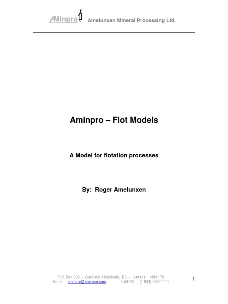 Aminpro Flotation Models Overview | PDF | Chemistry | Materials