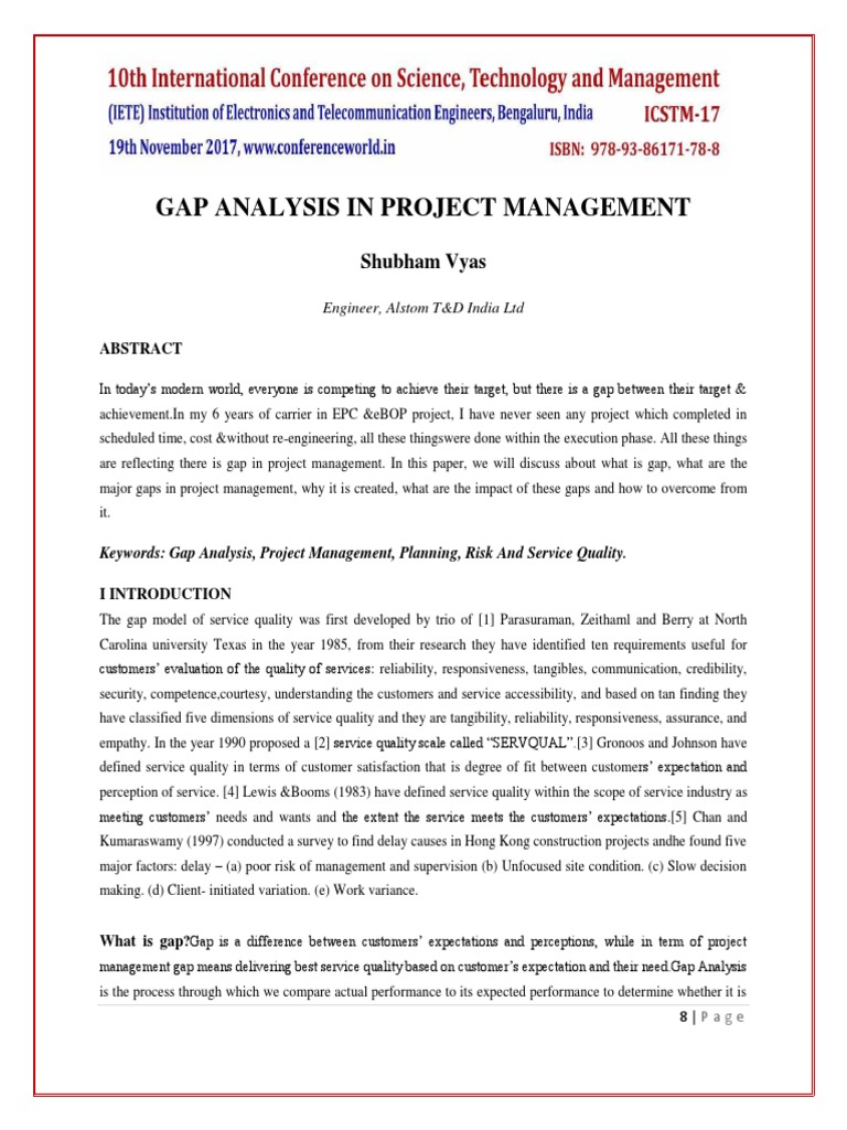 Gap Analysis of Project Management | PDF | Project Management | Risk