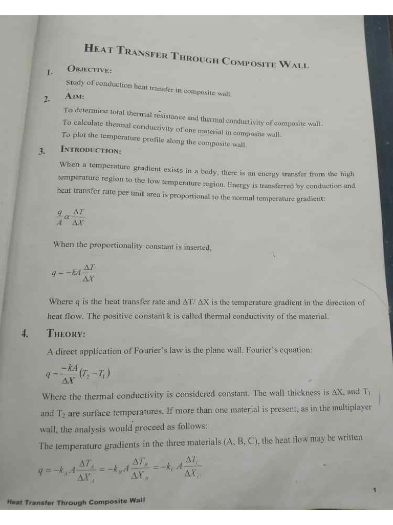 Heat Transfer Through Composite Wall PDF