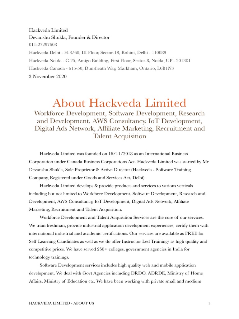 Hackveda Limited: Workforce & Software Solutions | PDF | Recruitment ...