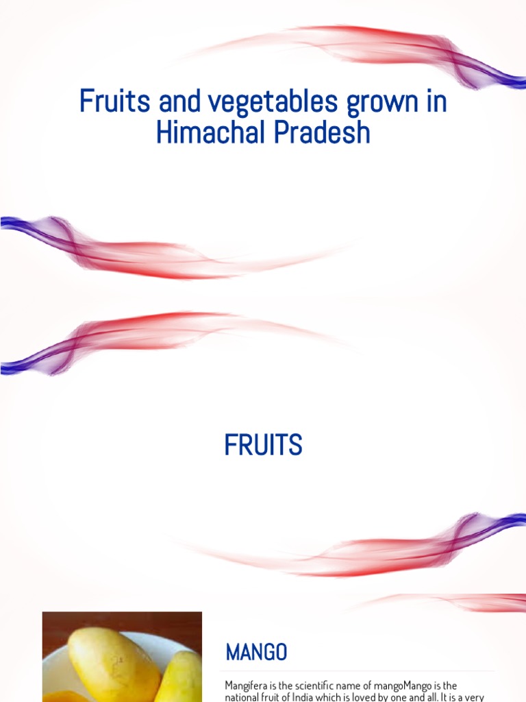 Fruits and Vegetables Grown in Himachal Pradesh PDF