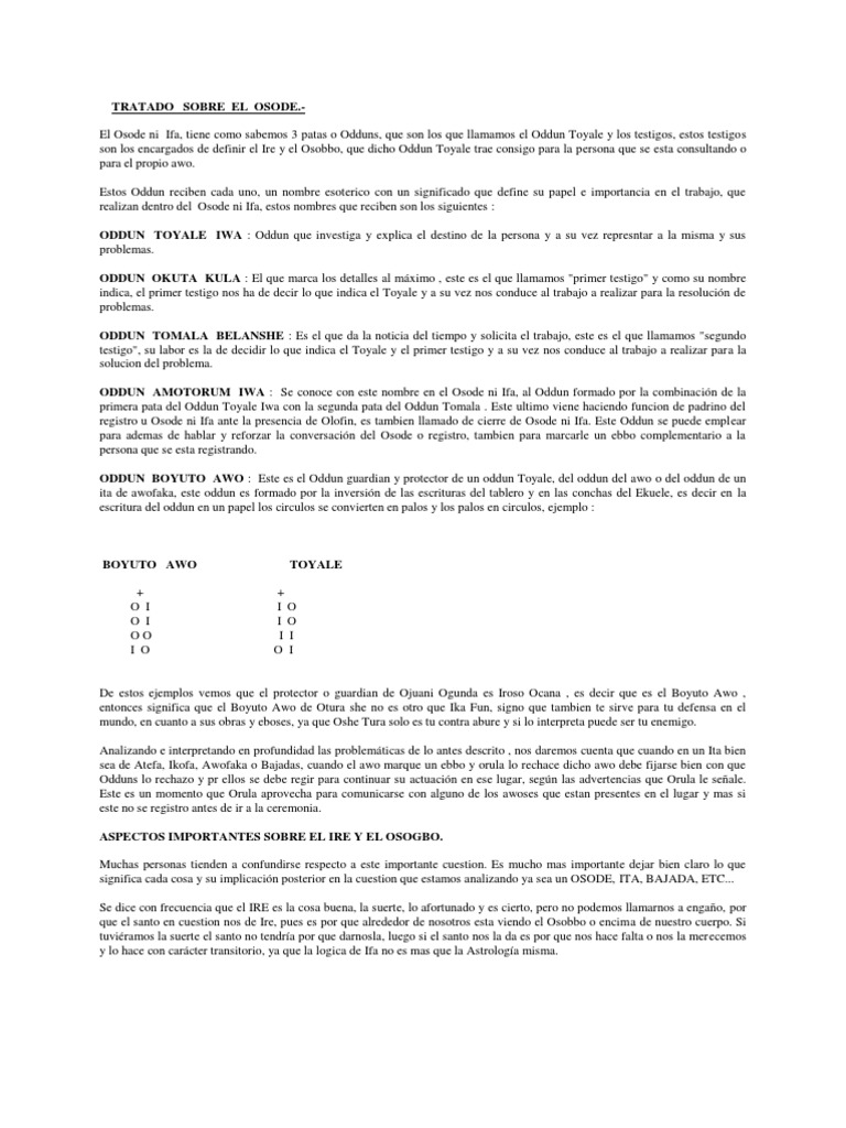 Oddun y Ire en el Osode de Ifá | PDF | Religión y creencia