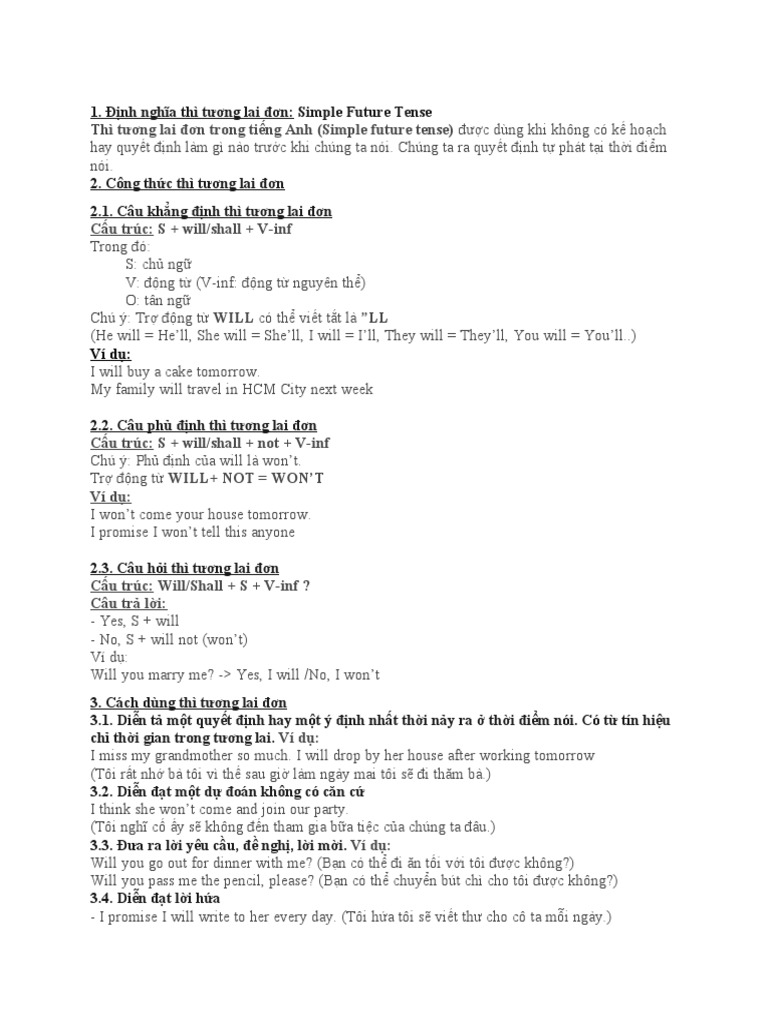 Simple Future Tense Pdf