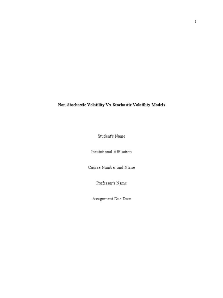Non Stochastic Volatility Rev | PDF | Normal Distribution | Probability ...