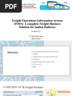 Freight Operations Information System (FOIS) : A Complete Freight Business Solution For Indian Railways