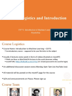 Course Logistics and Introduction: CS771: Introduction To Machine Learning Piyush Rai
