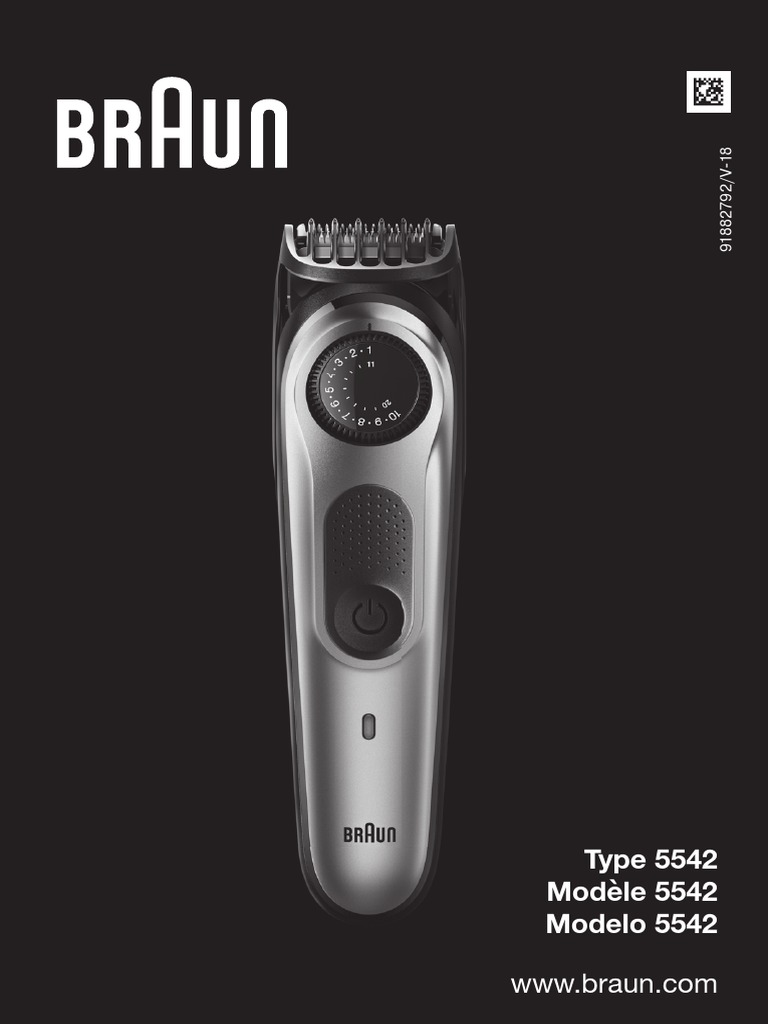 Braun Type 5542 Beard Trimmer User Manual | PDF | Ac Power Plugs And ...