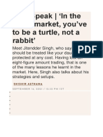 Guruspeak - in The Stock Market, You'Ve To Be A Turtle, Not A Rabbit'