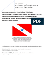 ELEIÇÕES 2022 - VEJA O QUÊ Candidatos A Governador e Senador Do Pará Estão POSTANDO