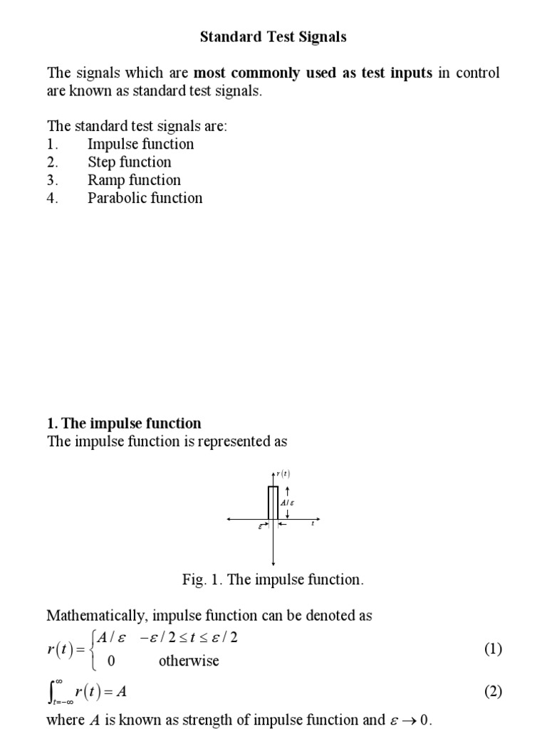Standard Test Signals PDF Damping Applied Mathematics