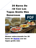 Los 20 Bares de Madrid Con Las Tapas Gratis Más Generosas