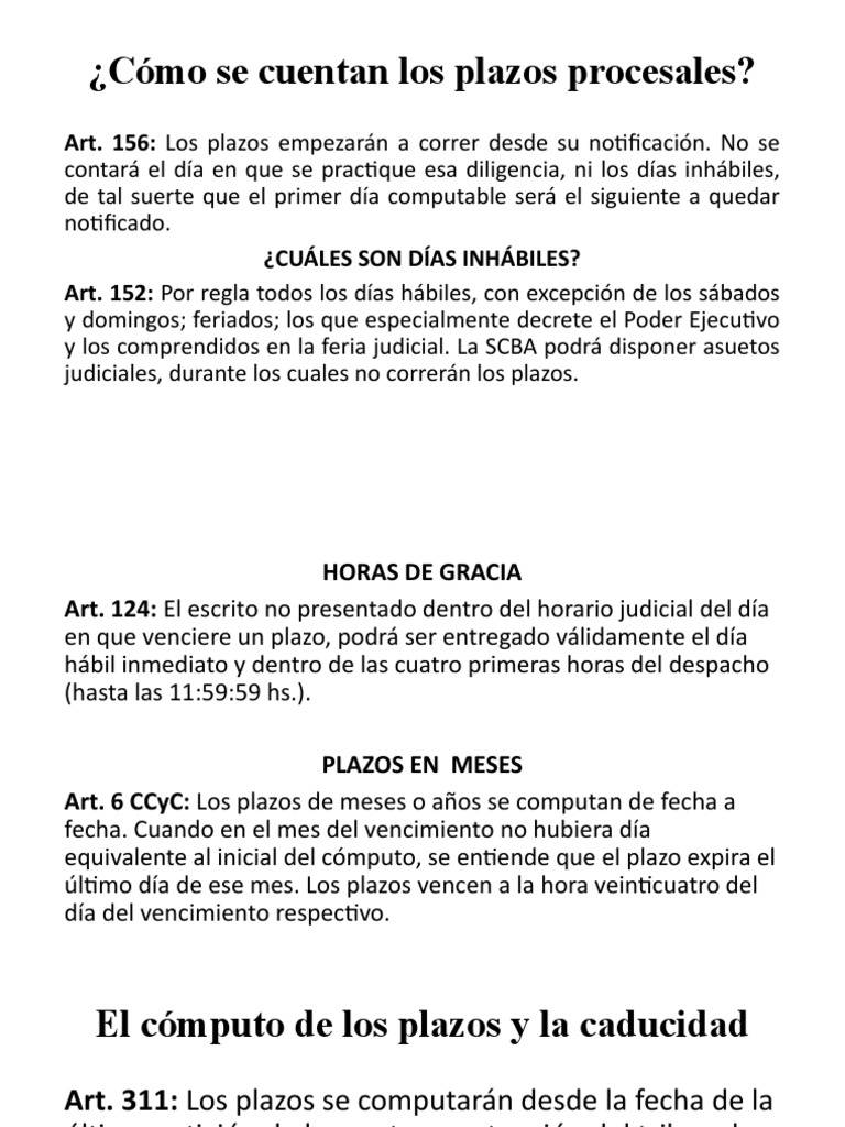 Clase Cómputo de Los Plazos Procesales | PDF | Justicia | Crimen y ...