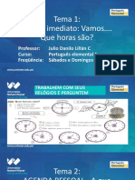 Tema 1QUE HORAS SAO FUTURO IMEDIATO
