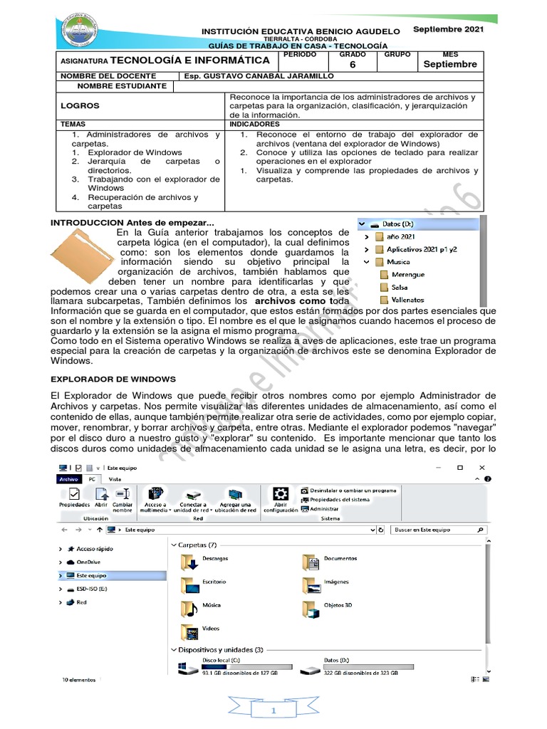 Guía de Uso del Explorador de Windows | PDF | Archivo de computadora ...
