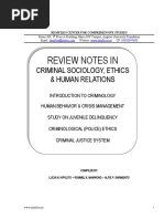 Review Notes In: Criminal Sociology, Ethics & Human Relations