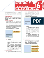 Clasificación de Los Textos para Sexto Grado de Primaria