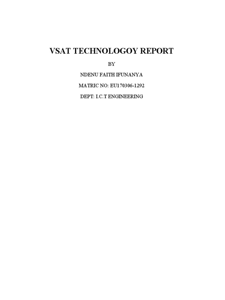Vsat Technologoy Report | PDF | Very Small Aperture Terminal | Computer ...