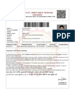 Dr. A.P.J. Abdul Kalam Technical University: LOE Odd Semester 2021-22 Examination Admit Card