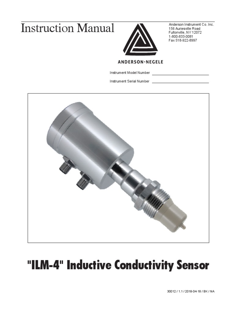 ILM-4 Conductivity Sensor Manual | PDF | Electrical Connector | Power ...