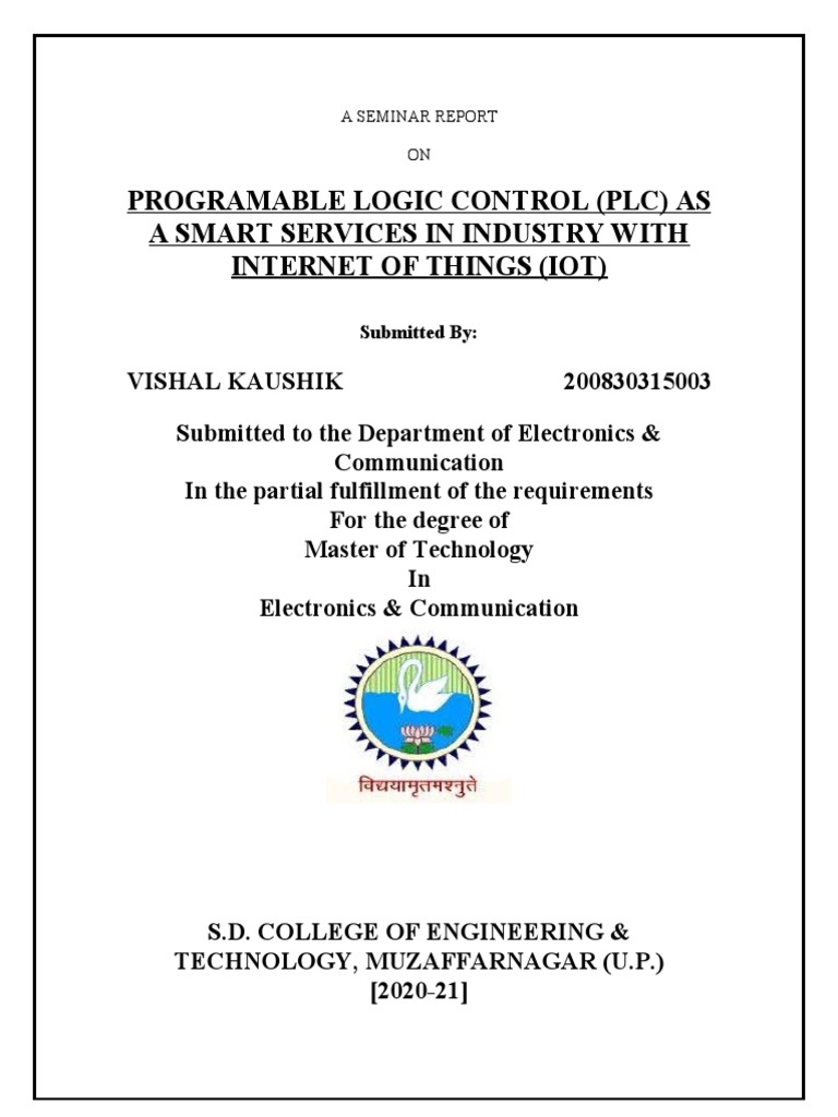 PLC and IoT: Smart Industrial Control | PDF | Programmable Logic ...