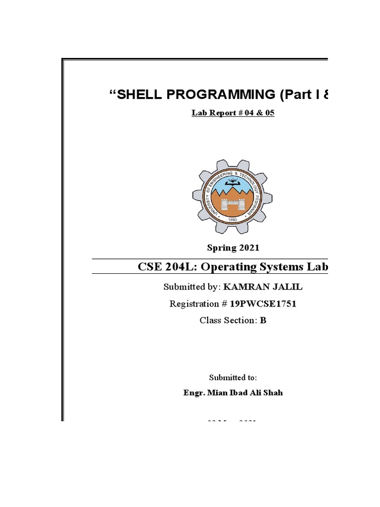 OS Lab Report # 04 & 05 by Kamran Jalil 19pwcse1751 | PDF | Directory ...