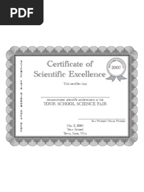Science Fair Certificate