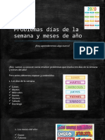 Resolver problemas días semana y meses año