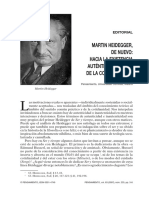 Martin Heidegger, de Nuevo Hacia La Existencia Auténtica en El Filo de La Contradicción PDF