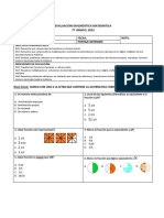 Evaluación diagnóstica matemática 7o básico fracciones decimales