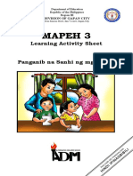 Mapeh 3: Learning Activity Sheet Panganib Na Sanhi NG Mga Sakit