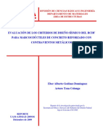 Evaluación de Los Criterios de Diseño Sísmico Del RCDF para Marcos Dúctiles de Concreto Reforzado Con Contraviento Metalico