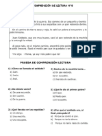 Comprensiòn Lectura 8 Tercero