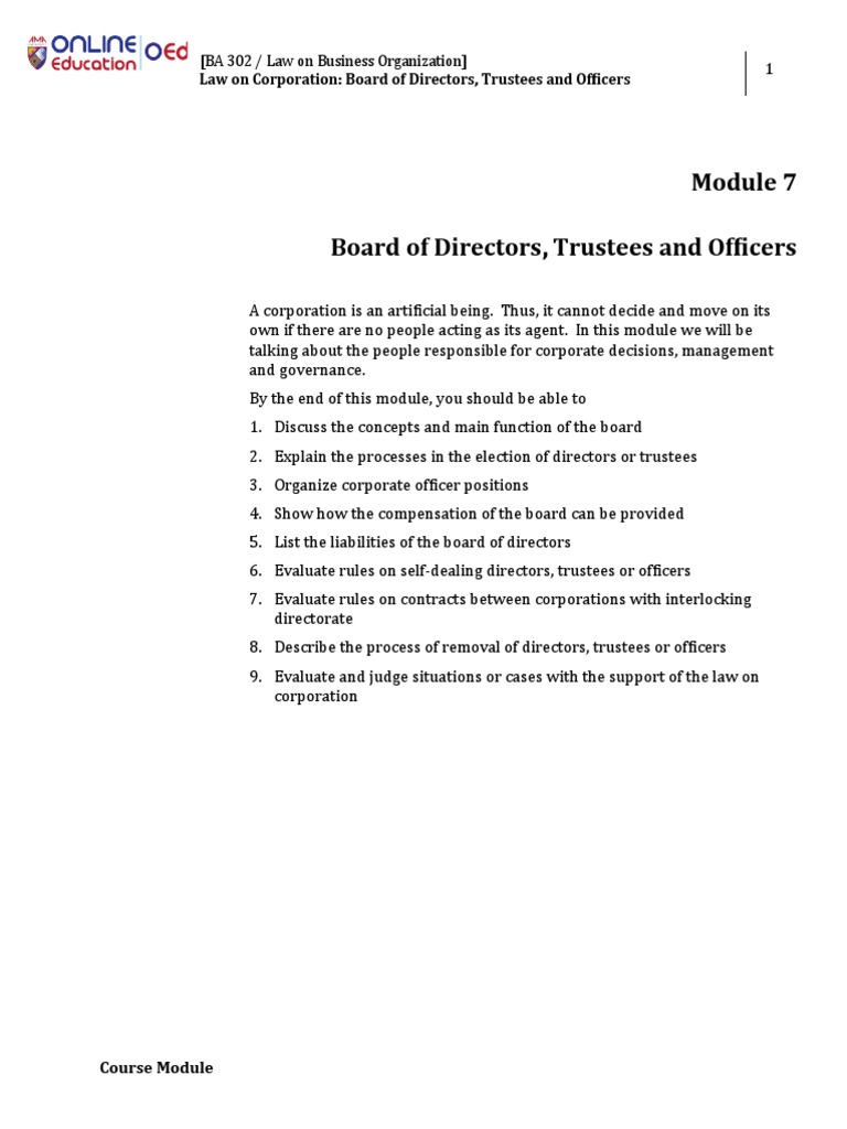 Corporate Governance and Board Roles | PDF | Board Of Directors ...