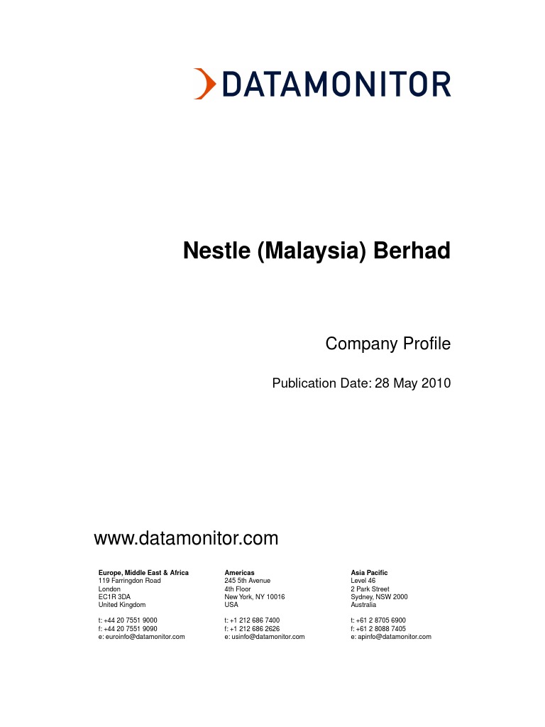 Nestle Malaysia) Berhad | Nestlé | Recession